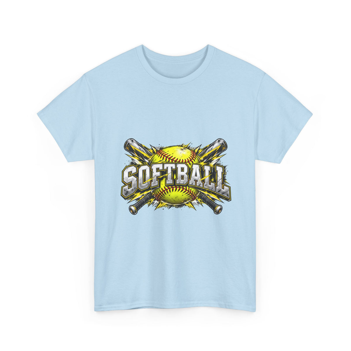 Softball Crossed Bats and Ball Graphic T-Shirt