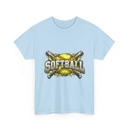Softball Crossed Bats and Ball Graphic T-Shirt