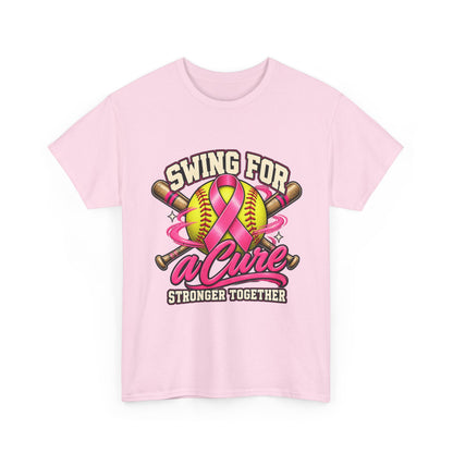 Swing for a Cure Breast Cancer Awareness Baseball T-Shirt