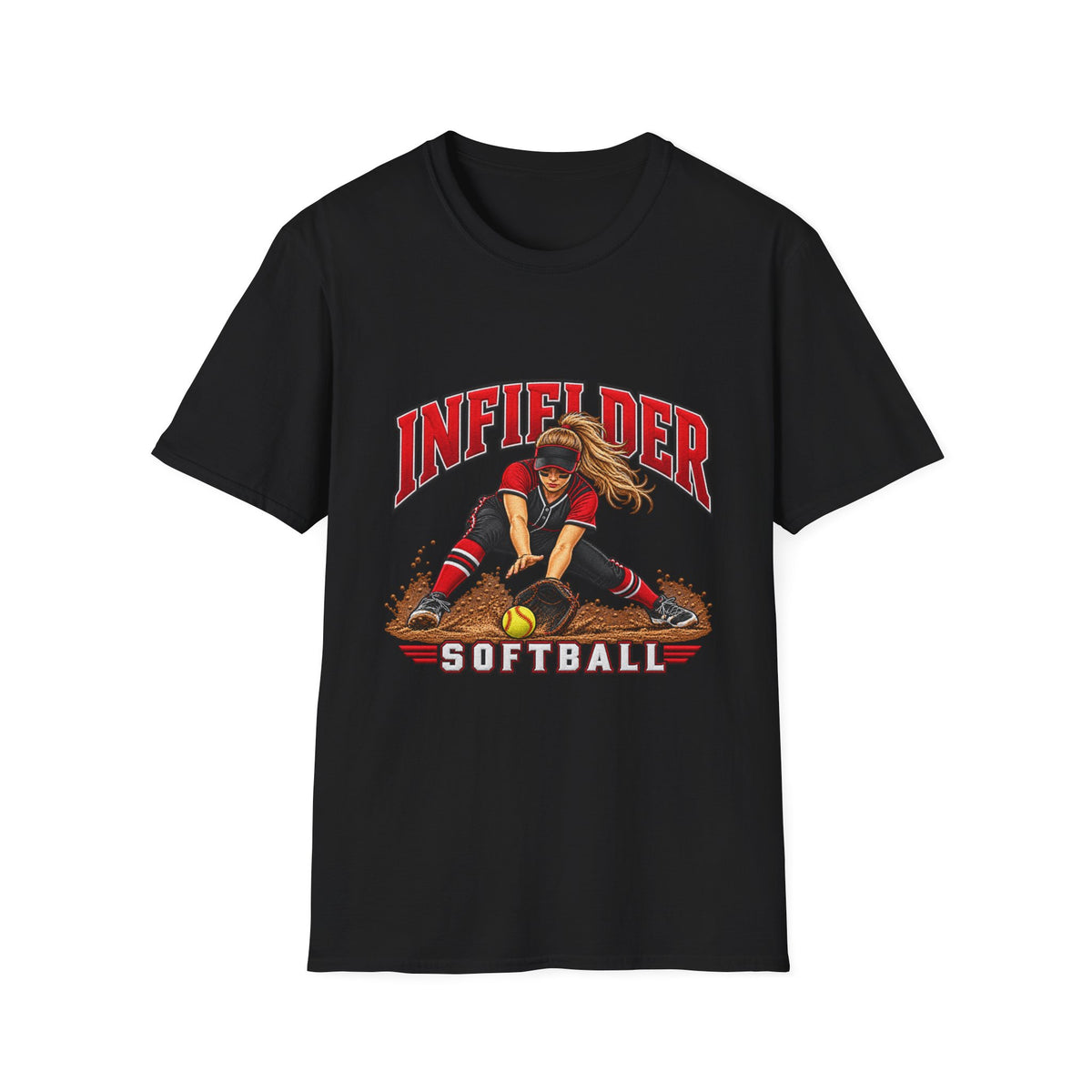 Infielder Softball T-Shirt — Girls Softball Player Graphic Tee