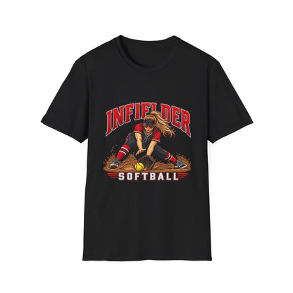Infielder Softball T-Shirt — Girls Softball Player Graphic Tee