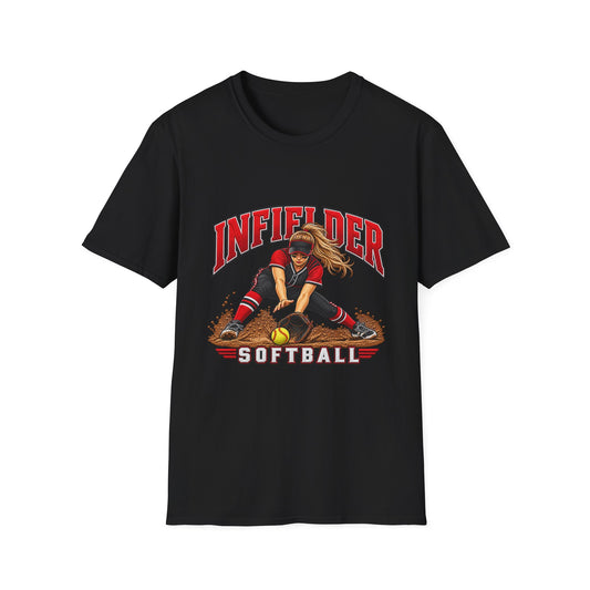 Infielder Softball T-Shirt — Girls Softball Player Graphic Tee