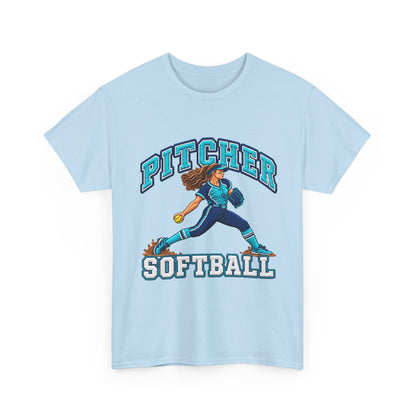 Softball Pitcher Graphic Tee — "Pitcher Softball" Vintage Player Design