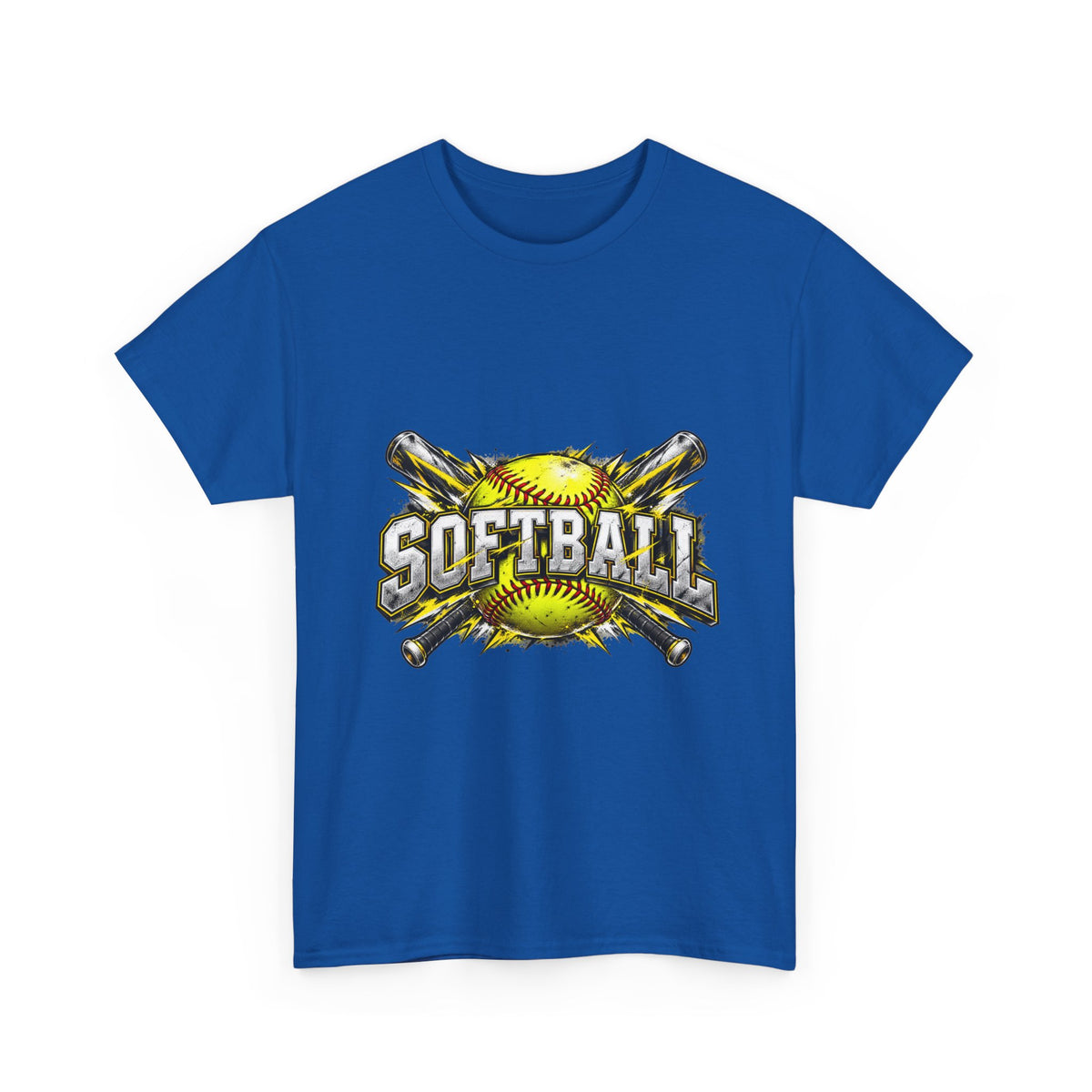 Softball Crossed Bats and Ball Graphic T-Shirt