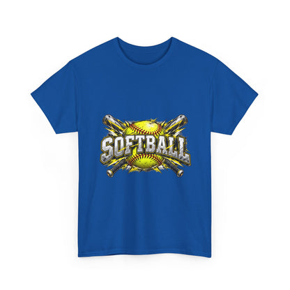Softball Crossed Bats and Ball Graphic T-Shirt