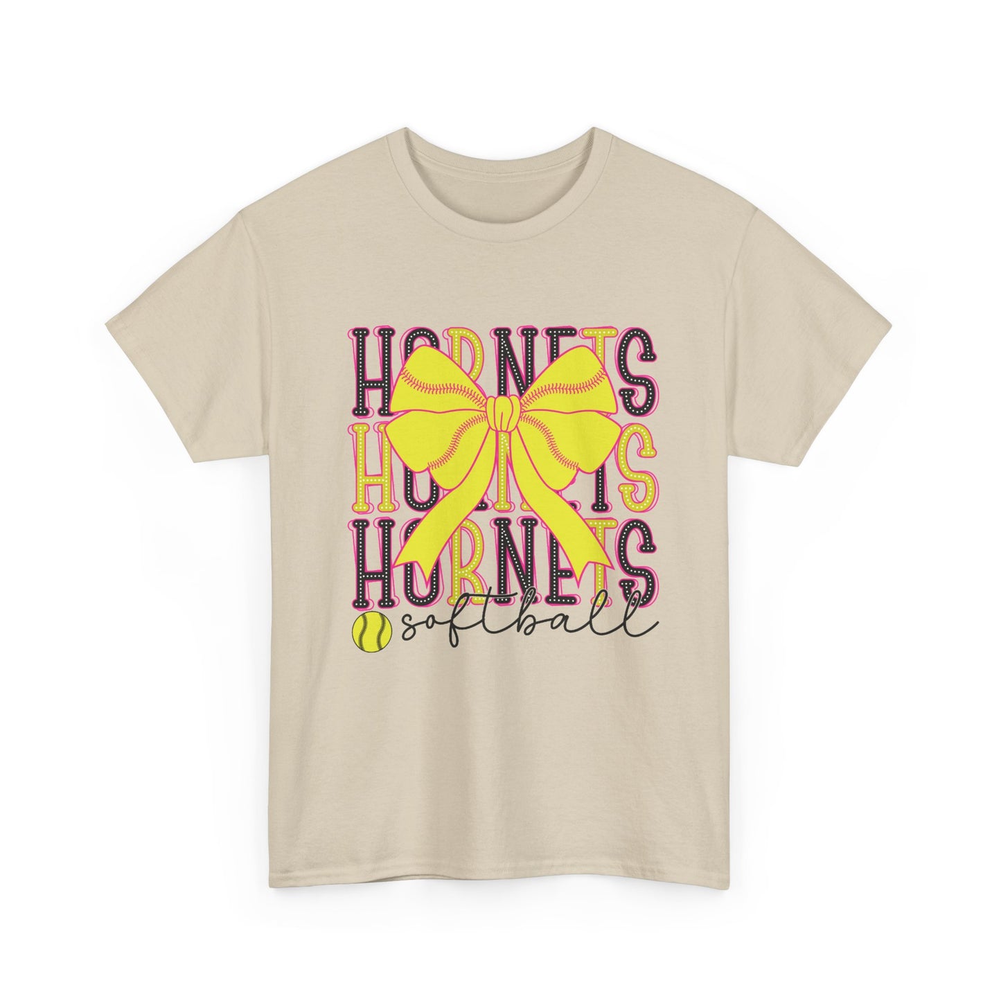 Hornets Softball Tee — Yellow Bow Team Shirt