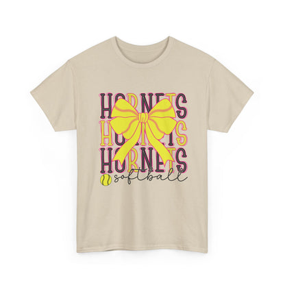 Hornets Softball Tee — Yellow Bow Team Shirt