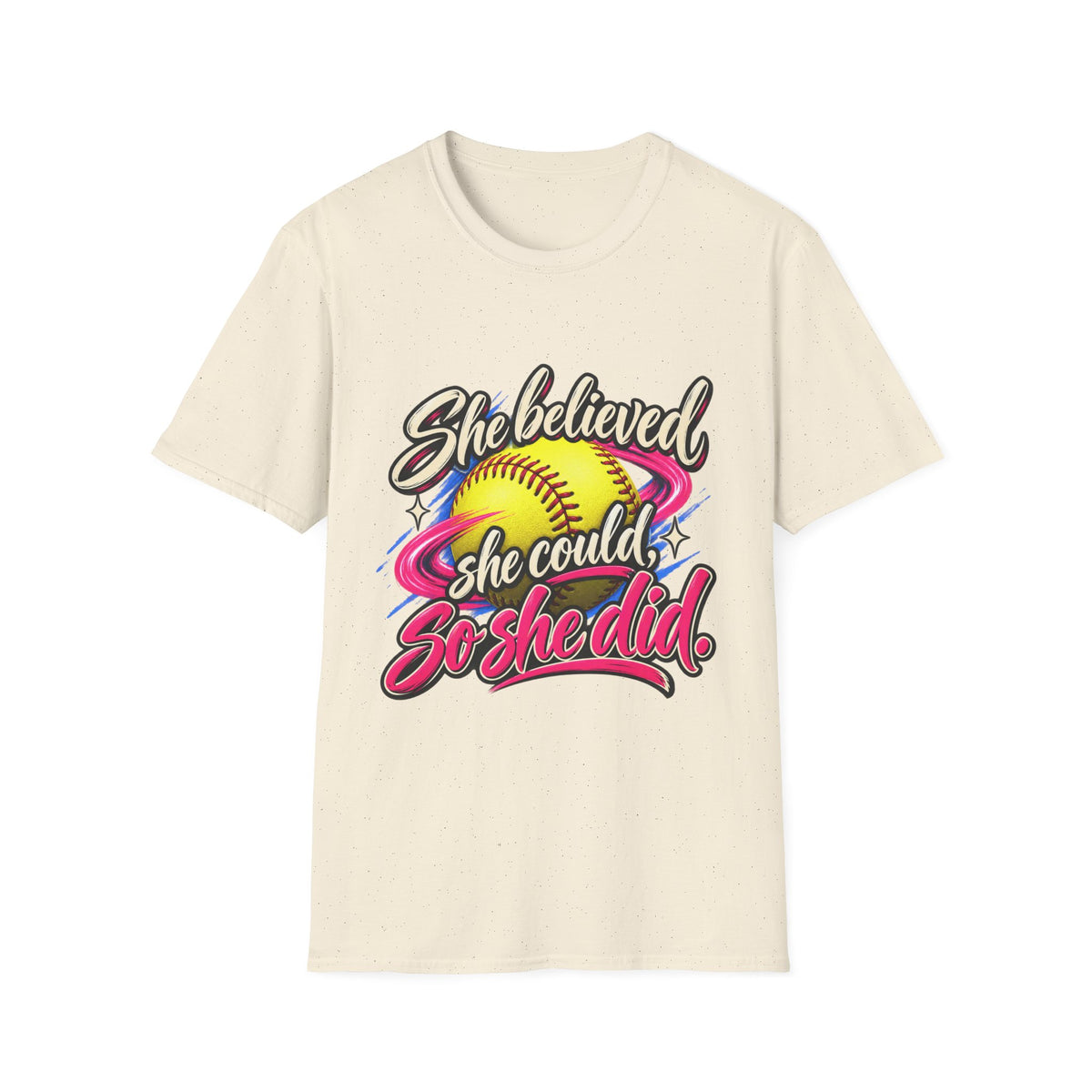 She Believed She Could So She Did Softball T-Shirt