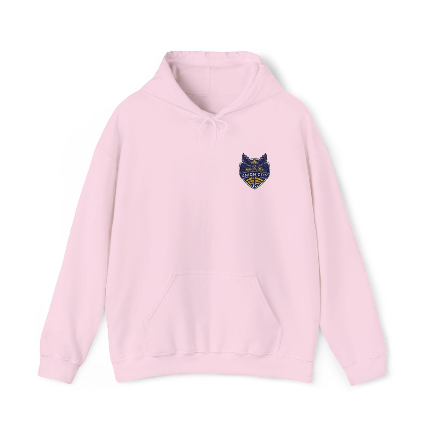 Union City Soccer New Crest Sheild Embroidered Hoodie — Small Chest Graphic