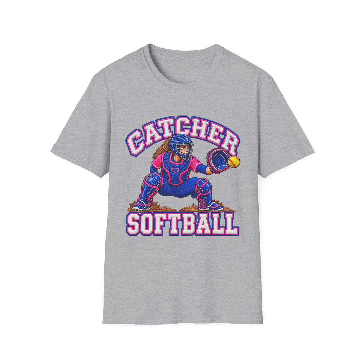 Catcher Softball T-Shirt — Youth & Adult Softball Player Tee