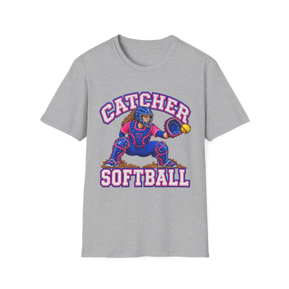 Catcher Softball T-Shirt — Youth & Adult Softball Player Tee