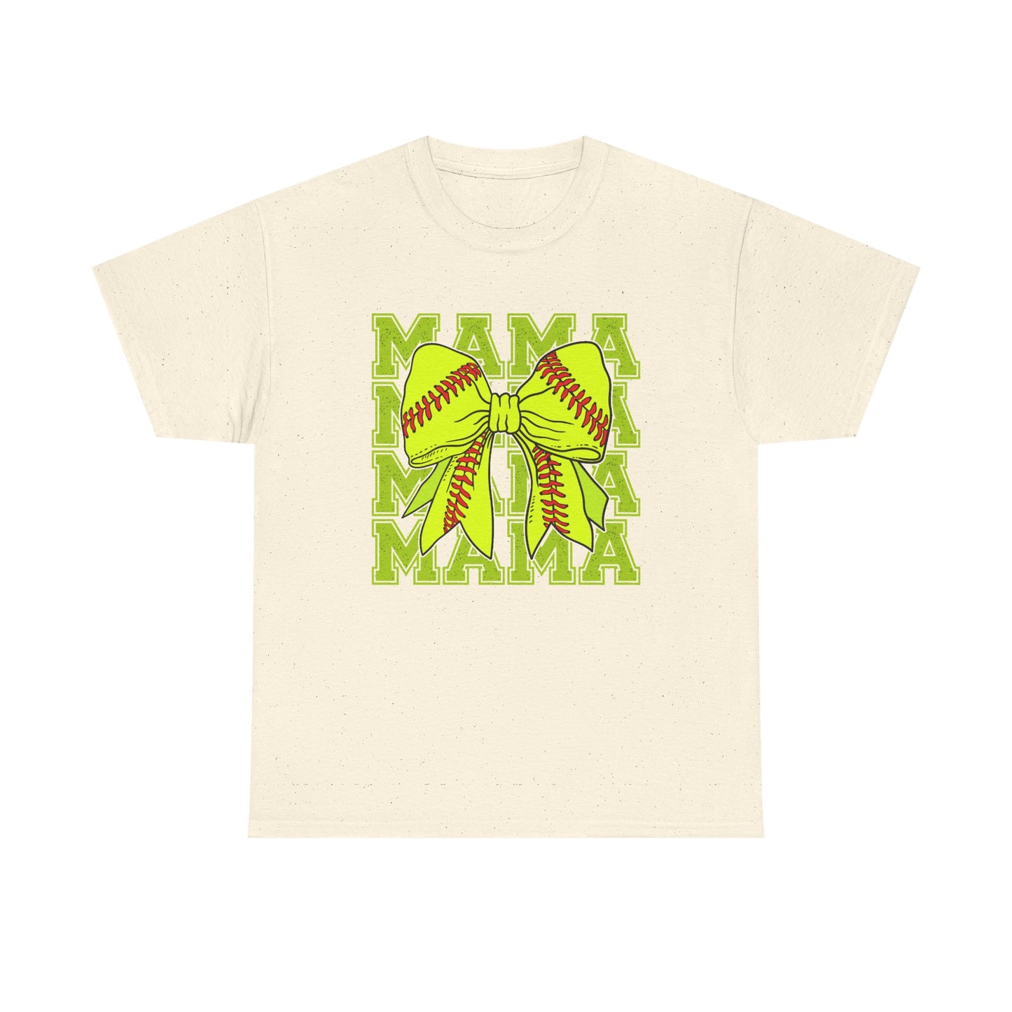 Softball Mama T-Shirt – Neon Bow "MAMA" Graphic