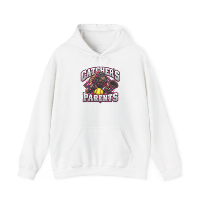 Catcher's Parents Hoodie — Personalized Back Name & Number Baseball Supporter Sweatshirt