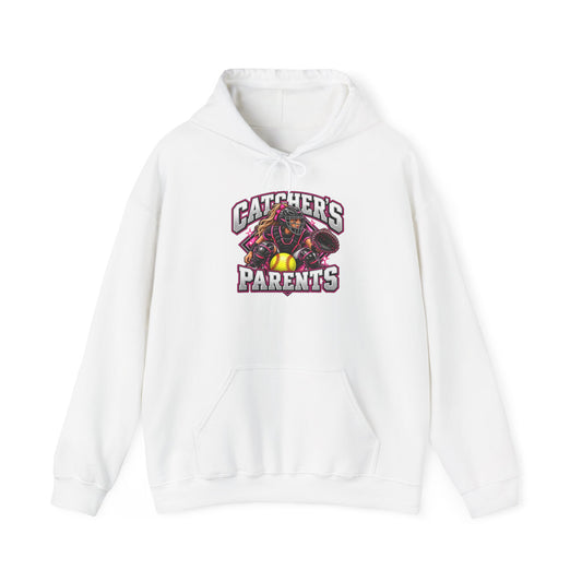 Catcher's Parents Hoodie — Personalized Back Name & Number Baseball Supporter Sweatshirt