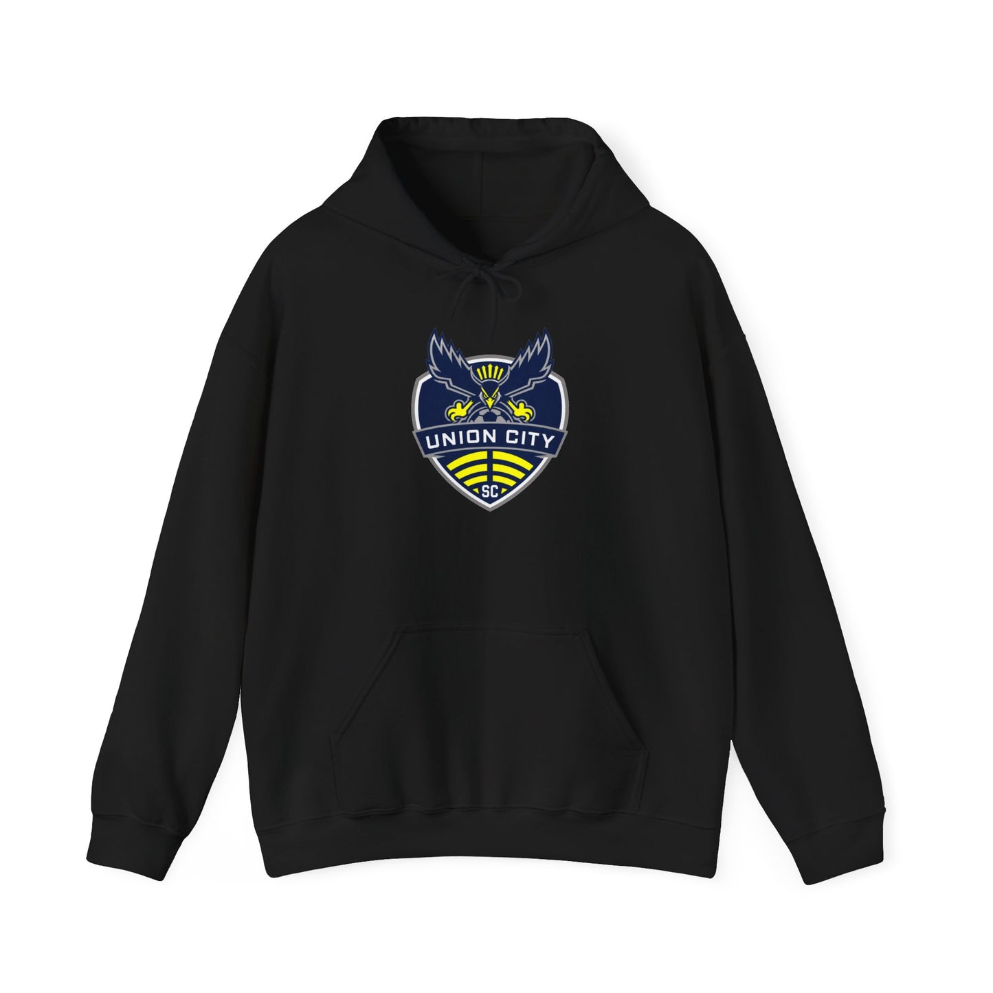 Union City Soccer Crest Hoodie — Vintage Eagle Shield Logo Pullover