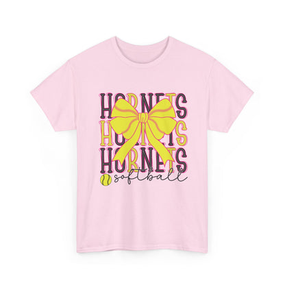 Hornets Softball Tee — Yellow Bow Team Shirt