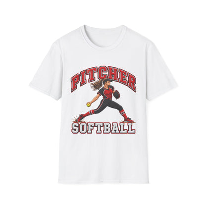 Pitcher Softball T-Shirt — Women's Softball Player Graphic Tee
