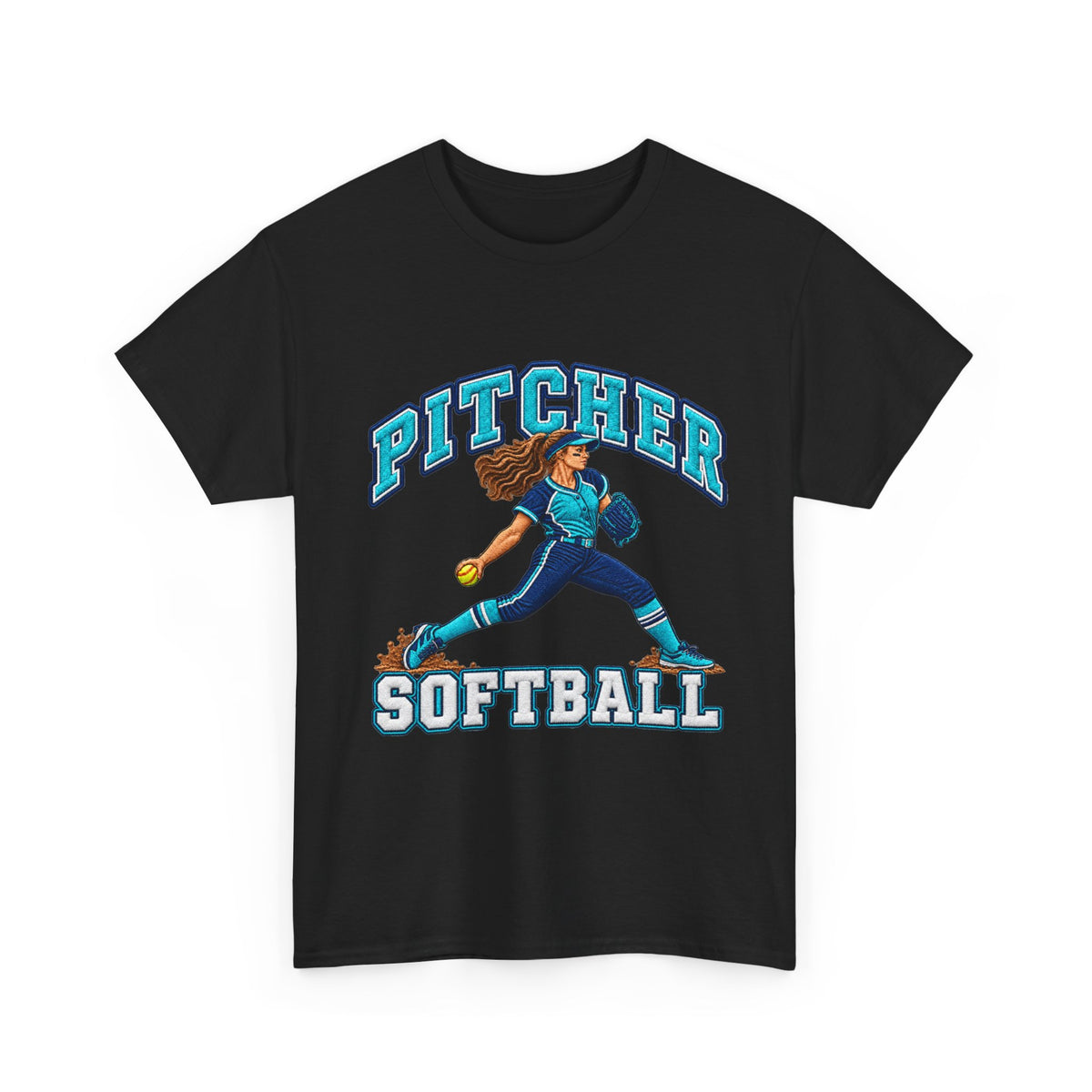 Softball Pitcher Graphic Tee — "Pitcher Softball" Vintage Player Design
