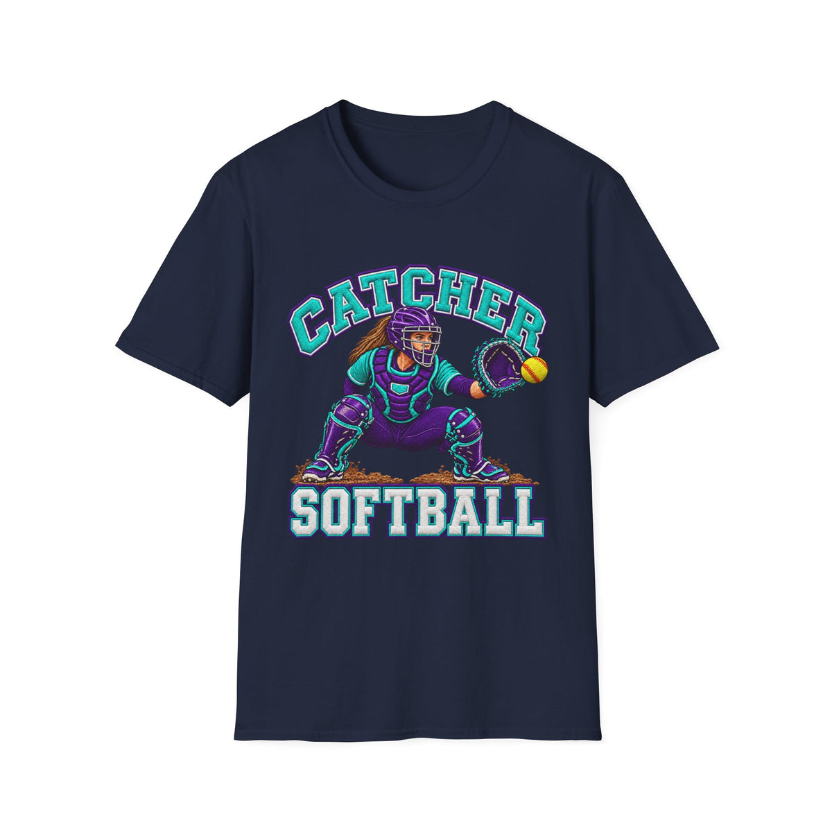 Catcher Softball T-Shirt — Retro Team Baseball Graphic Tee