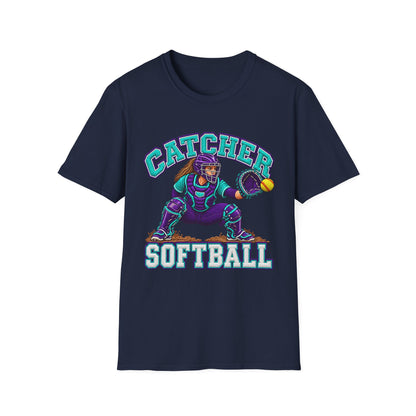 Catcher Softball T-Shirt — Retro Team Baseball Graphic Tee