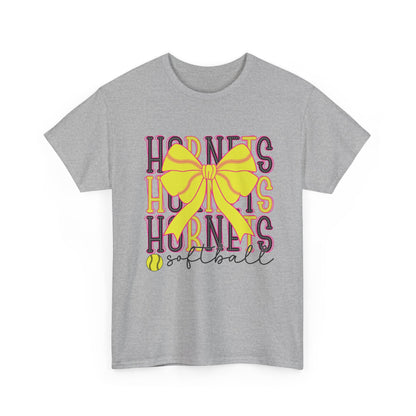 Hornets Softball Tee — Yellow Bow Team Shirt