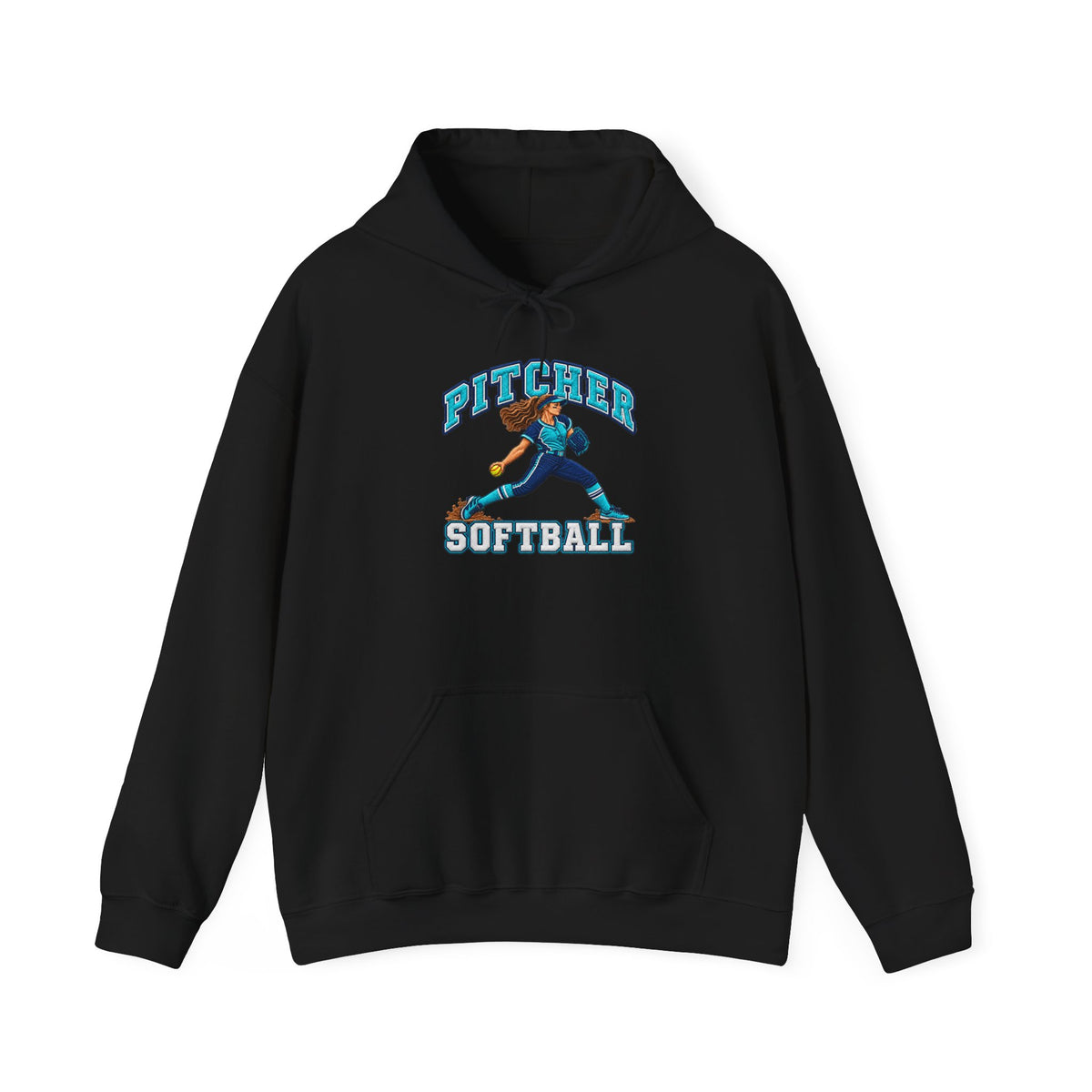 Softball Pitcher Hoodie — Vintage Pitcher Graphic Sweatshirt