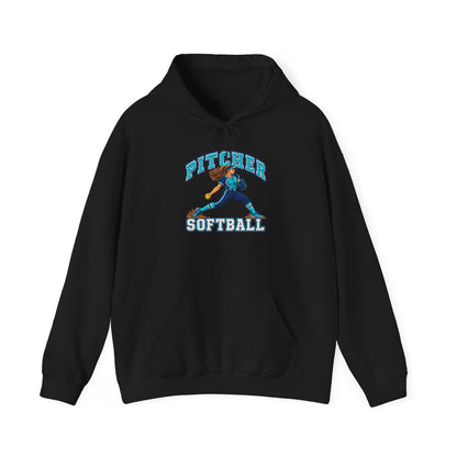 Softball Pitcher Hoodie — Vintage Pitcher Graphic Sweatshirt