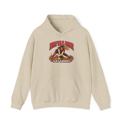 Softball Infielder Hoodie — Retro Player Graphic Sweatshirt