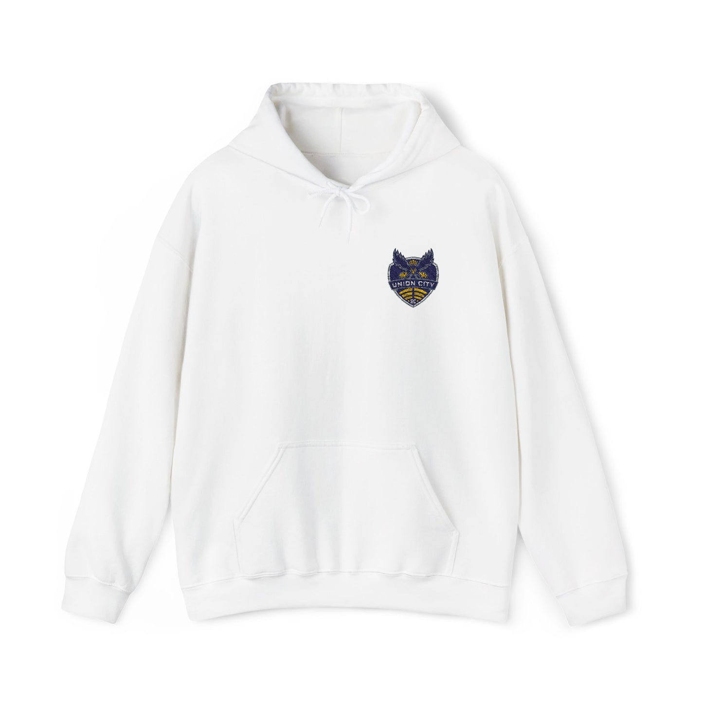 Union City Soccer New Crest Sheild Embroidered Hoodie — Small Chest Graphic