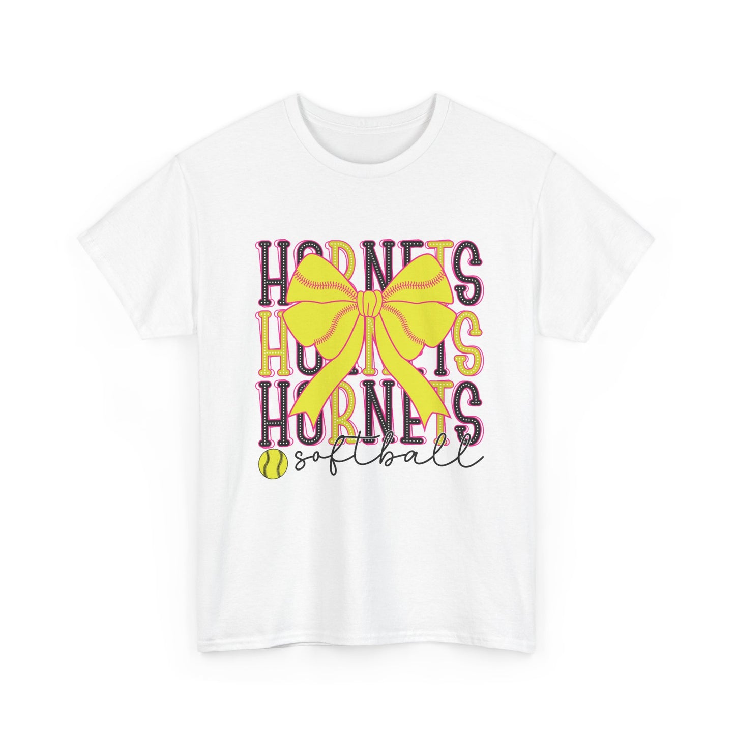 Hornets Softball Tee — Yellow Bow Team Shirt