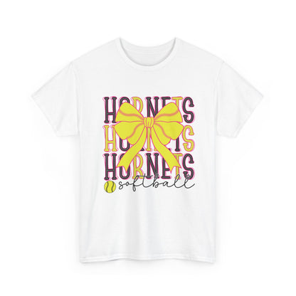 Hornets Softball Tee — Yellow Bow Team Shirt