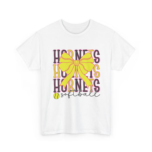Hornets Softball Tee — Yellow Bow Team Shirt
