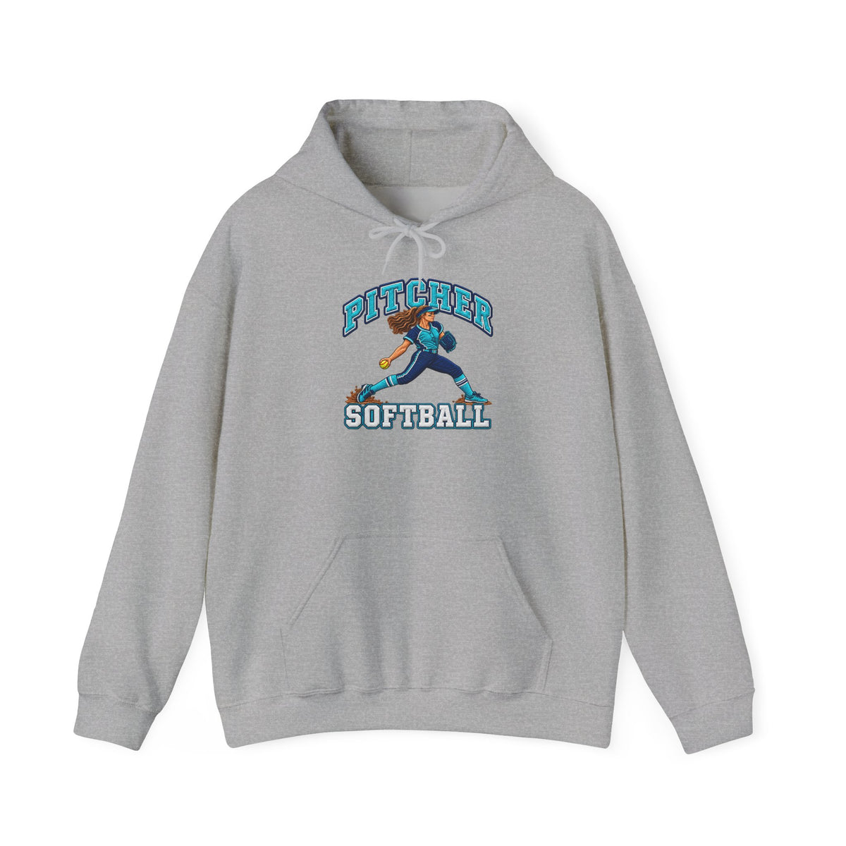 Softball Pitcher Hoodie — Vintage Pitcher Graphic Sweatshirt