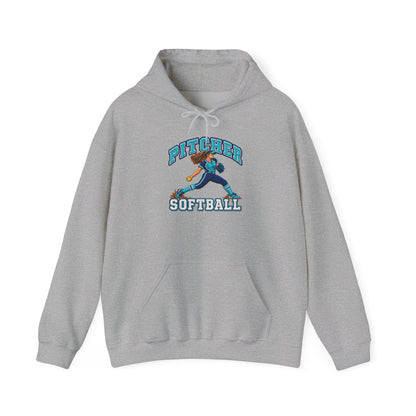 Softball Pitcher Hoodie — Vintage Pitcher Graphic Sweatshirt
