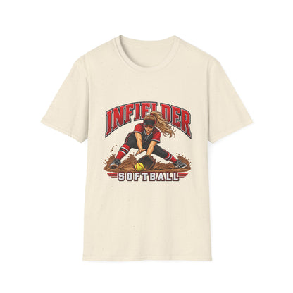 Infielder Softball T-Shirt — Girls Softball Player Graphic Tee