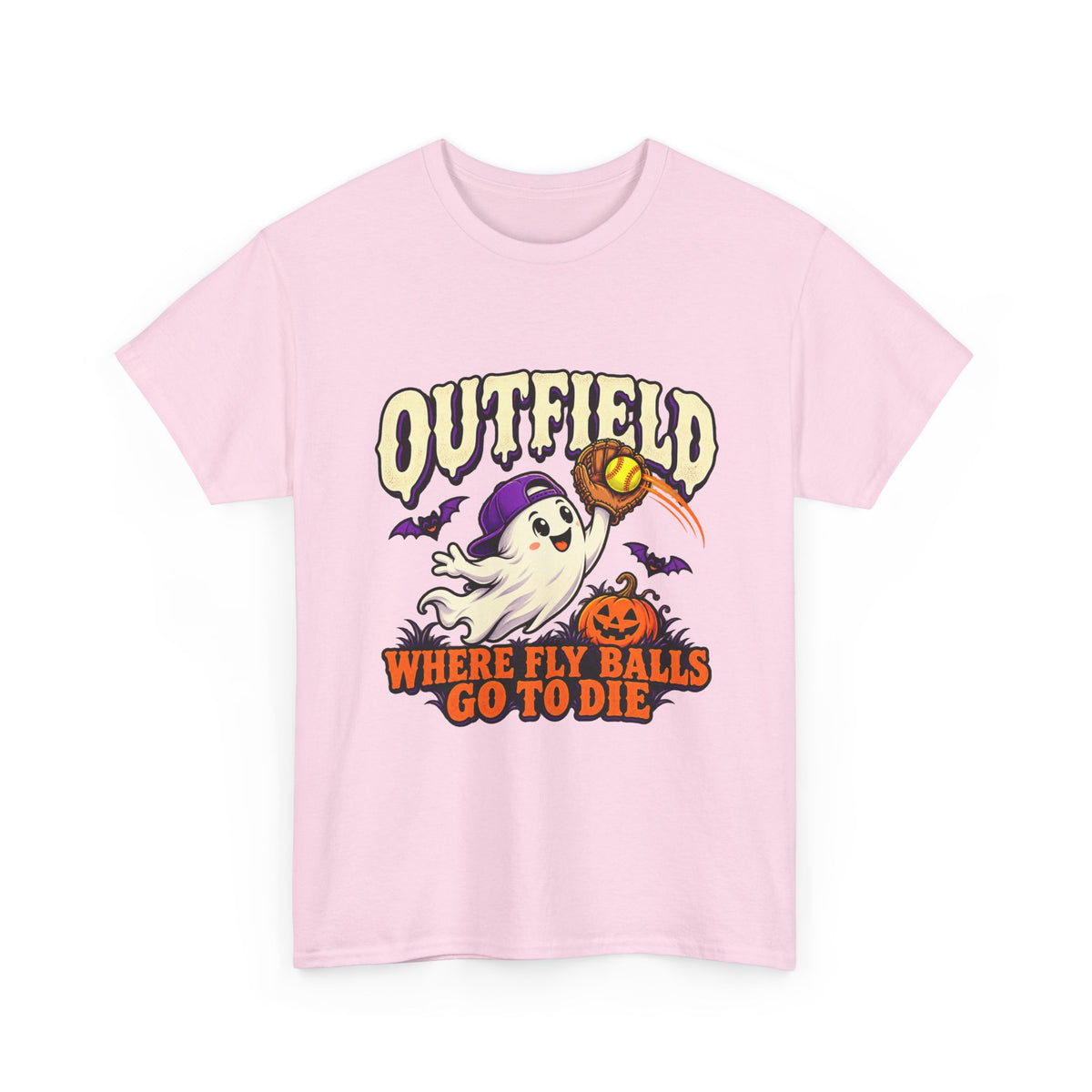 Outfield Where Fly Balls Go to Die Baseball Halloween T-Shirt