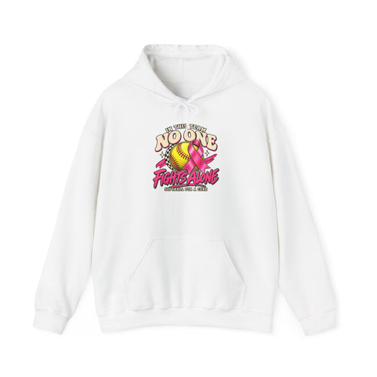 Hoodie: 'No One Fights Alone' Breast Cancer Awareness Hoodie — Support & Survivor Design