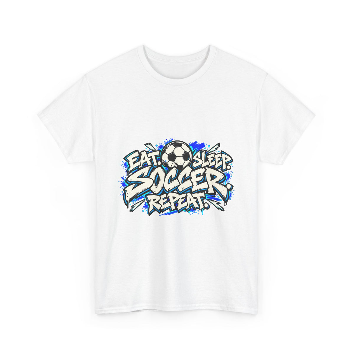 Eat Sleep Soccer Repeat T-Shirt — Kids & Adult Soccer Fan Tee