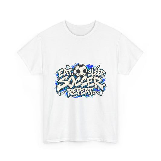 Eat Sleep Soccer Repeat T-Shirt — Kids & Adult Soccer Fan Tee