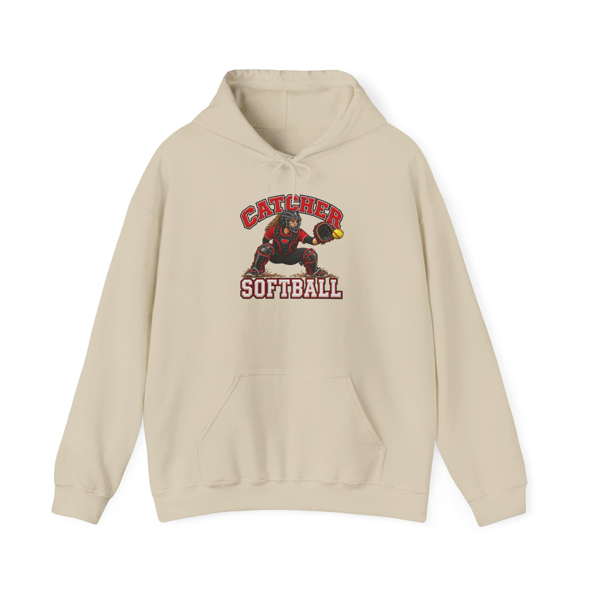 Cathedral Softball Hoodie - Catcher Graphic Pullover for Players & Fans