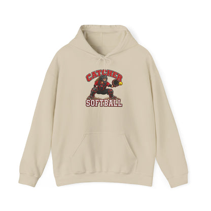 Cathedral Softball Hoodie - Catcher Graphic Pullover for Players & Fans