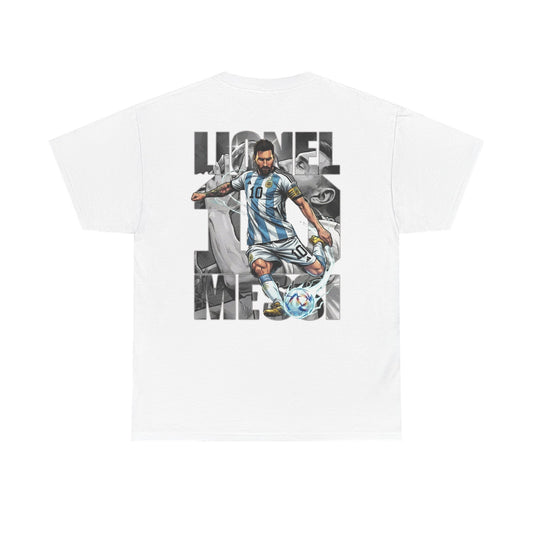 Soccer Star Graphic Tee Back — Argentina Striped Jersey Player Design – product image 1