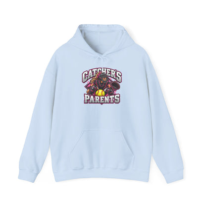 Catcher's Parents Hoodie — Personalized Back Name & Number Baseball Supporter Sweatshirt