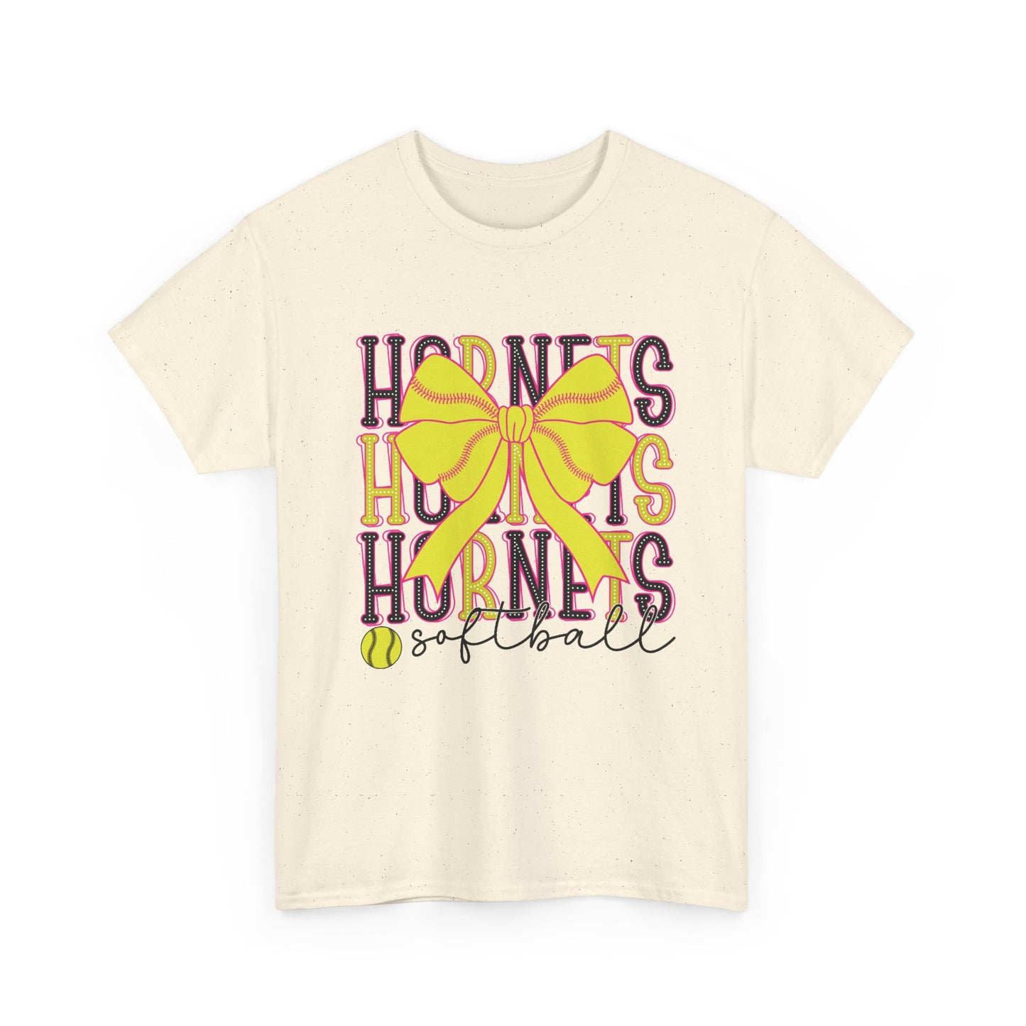 Hornets Softball Tee — Yellow Bow Team Shirt