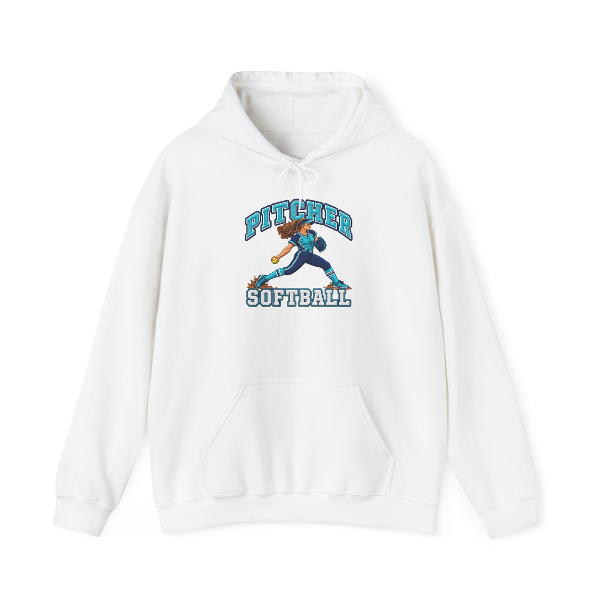 Softball Pitcher Hoodie — Vintage Pitcher Graphic Sweatshirt