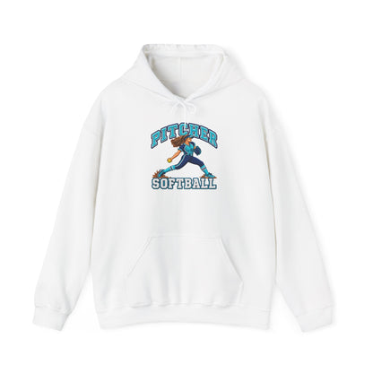 Softball Pitcher Hoodie — Vintage Pitcher Graphic Sweatshirt