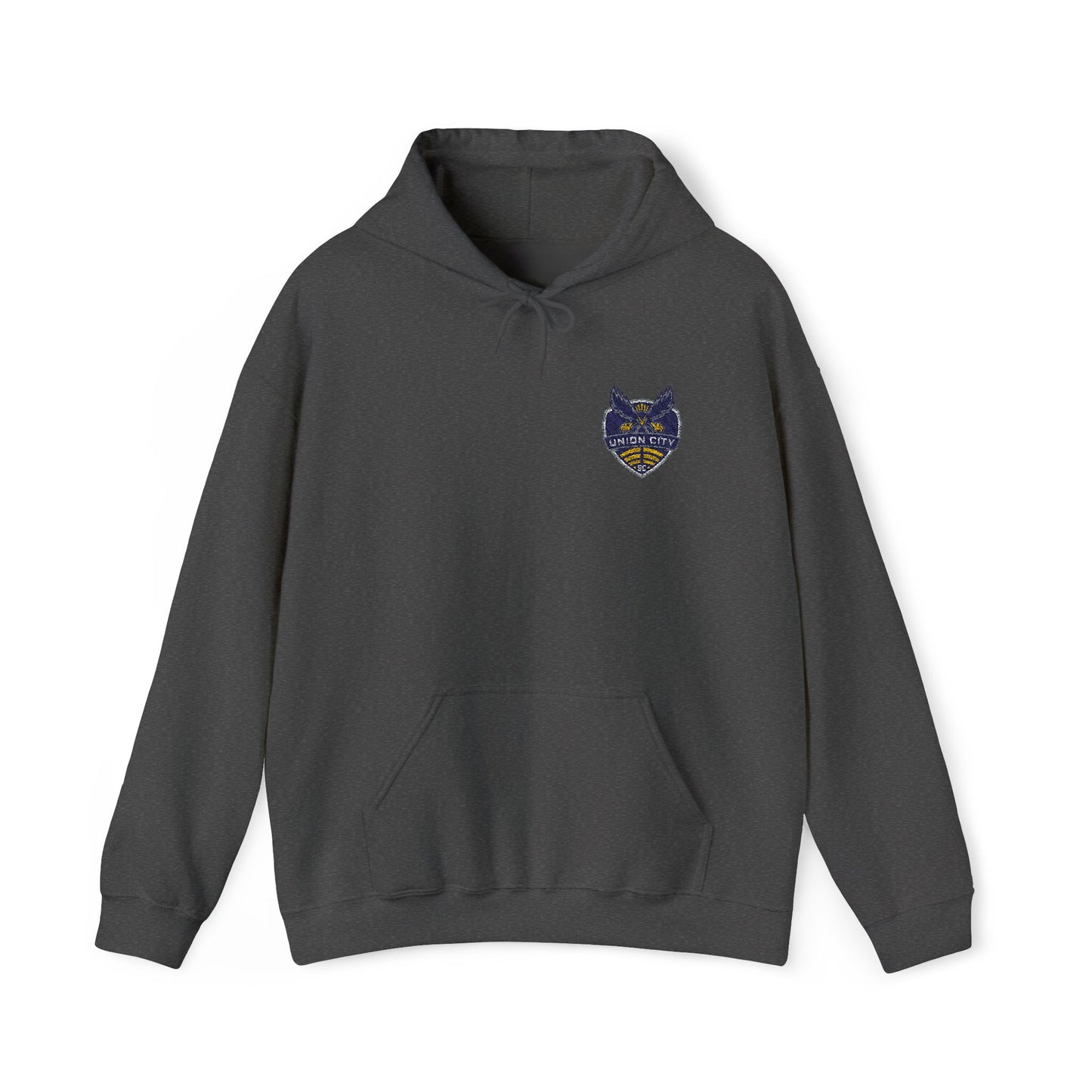 Union City Soccer New Crest Sheild Embroidered Hoodie — Small Chest Graphic