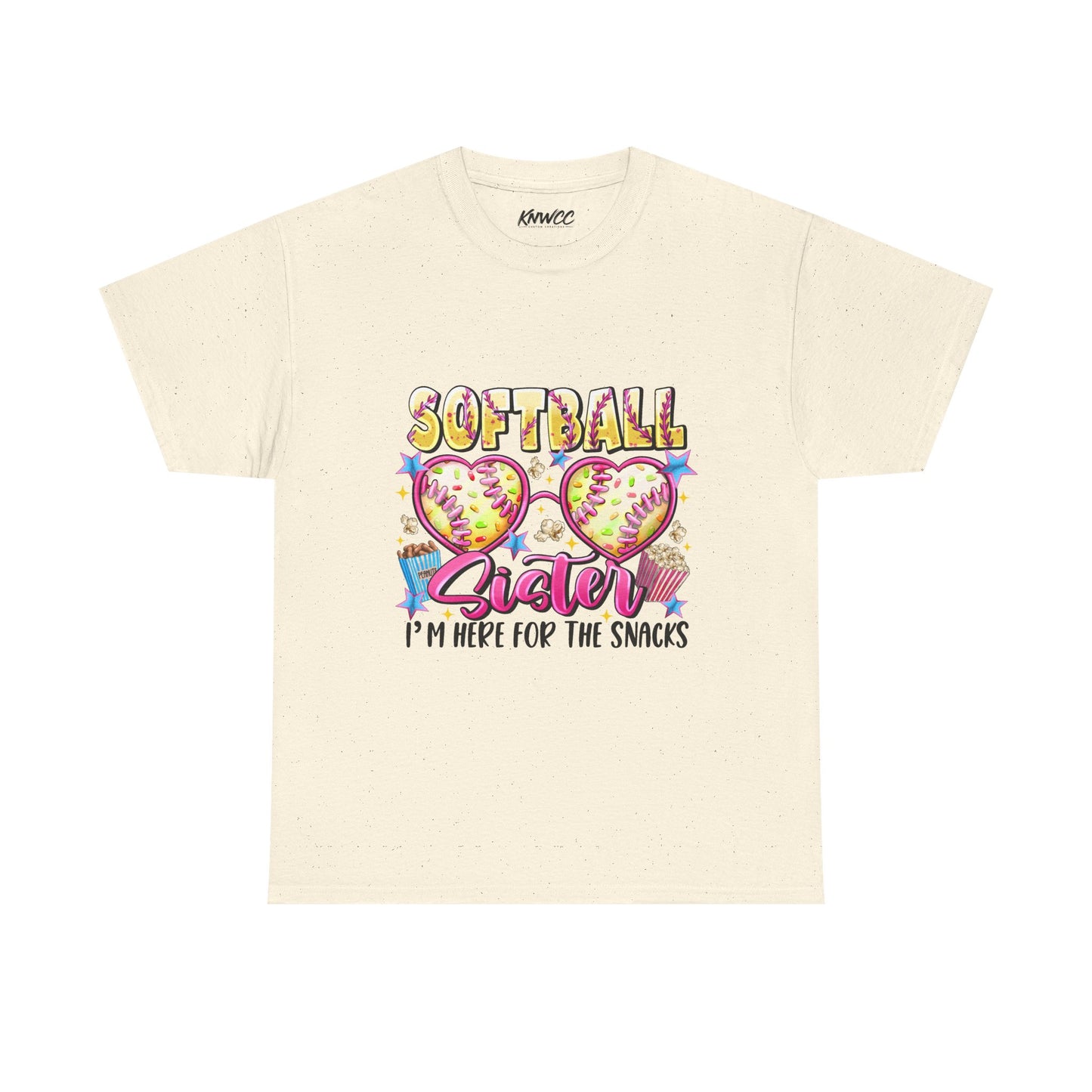 Softball Sister T-Shirt — “I’m Here for the Snacks” Youth/Adult Tee