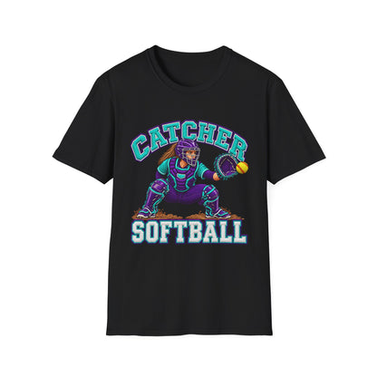 Catcher Softball T-Shirt — Retro Team Baseball Graphic Tee