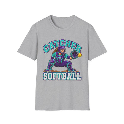 Catcher Softball T-Shirt — Retro Team Baseball Graphic Tee
